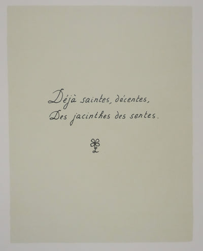 Louise DE VILEMORIN : La jacinthe, Lithographie originale signée