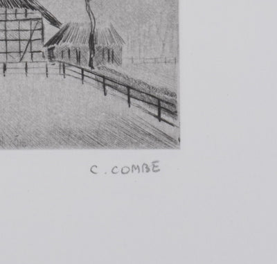 Camille COMBE : A Meldorf, Gravure originale signée
