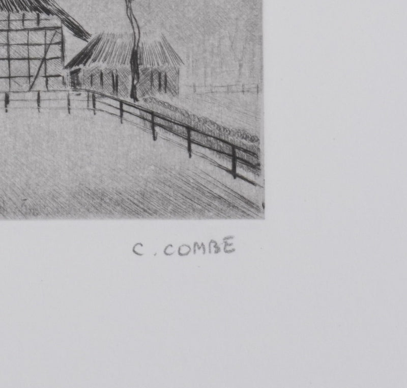 Camille COMBE : A Meldorf, Gravure originale signée