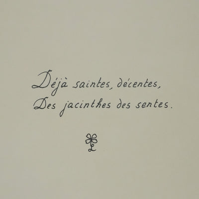 Louise DE VILEMORIN : La jacinthe, Lithographie originale signée