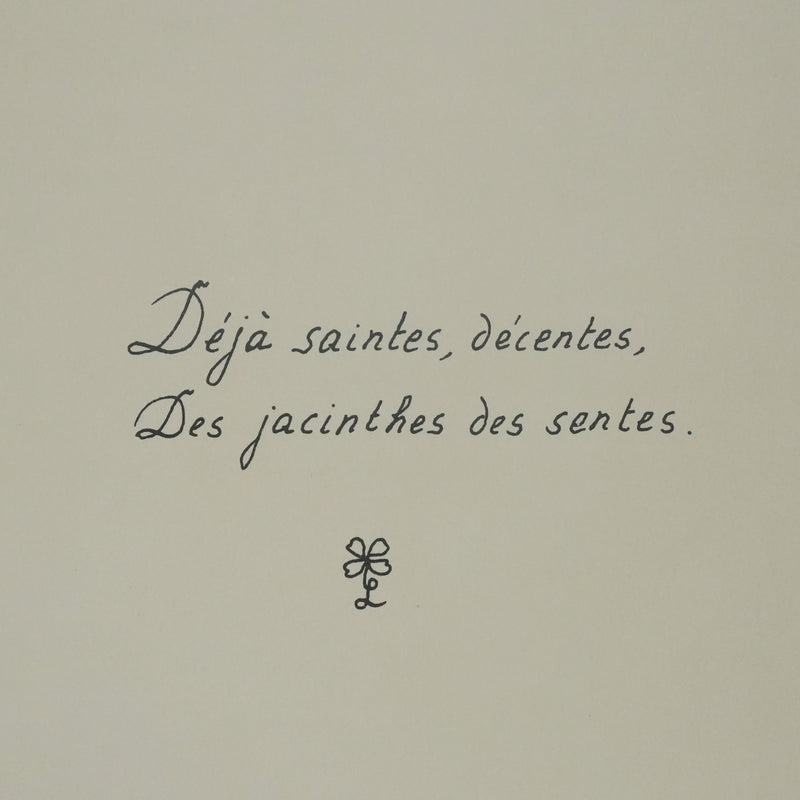 Louise DE VILEMORIN : La jacinthe, Lithographie originale signée