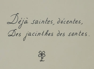 Louise DE VILEMORIN : La jacinthe, Lithographie originale signée