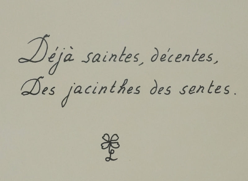 Louise DE VILEMORIN : La jacinthe, Lithographie originale signée