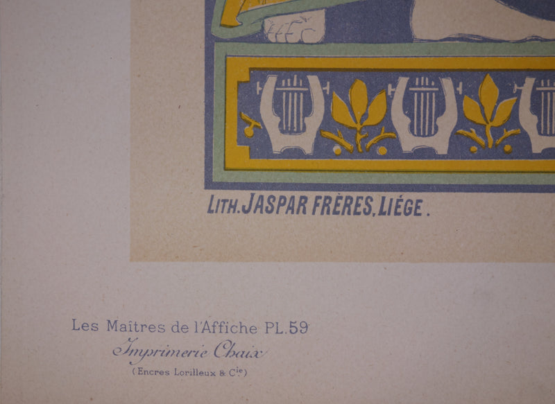 Auguste DONNAY : La personnification du Chant, Lithographie originale signée