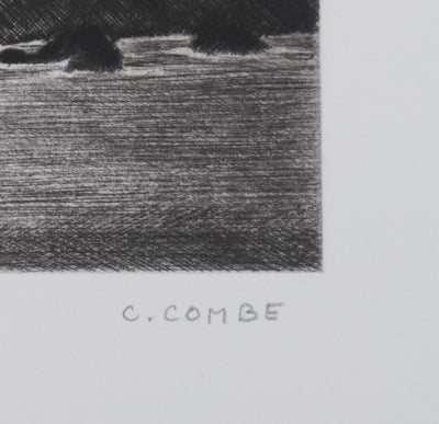Camille COMBE : Lever de soleil sur les Lofoten, Gravure originale signée
