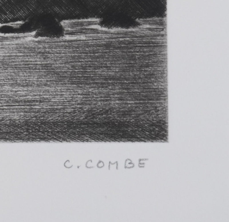 Camille COMBE : Lever de soleil sur les Lofoten, Gravure originale signée
