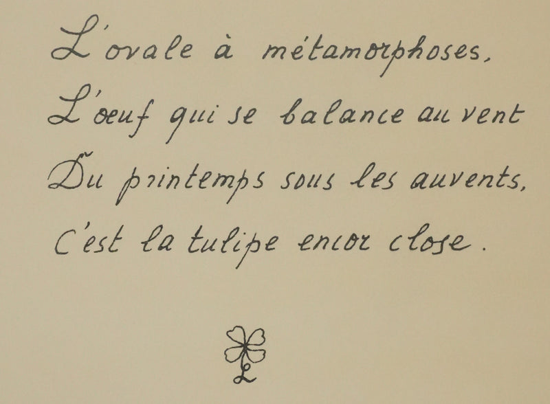 Louise DE VILEMORIN : La tulipe, Lithographie originale signée