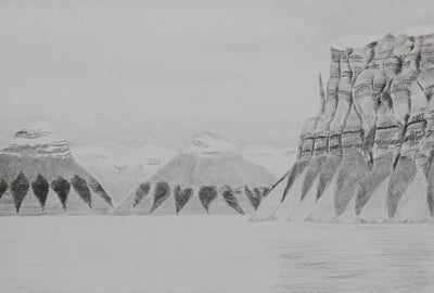 Camille COMBE : Les jeux de la nature au Spitzberg, Gravure originale signée