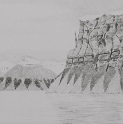 Camille COMBE : Les jeux de la nature au Spitzberg, Gravure originale signée