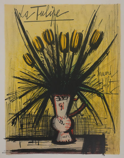 Bernard BUFFET : La tulipe, Lithographie originale signée