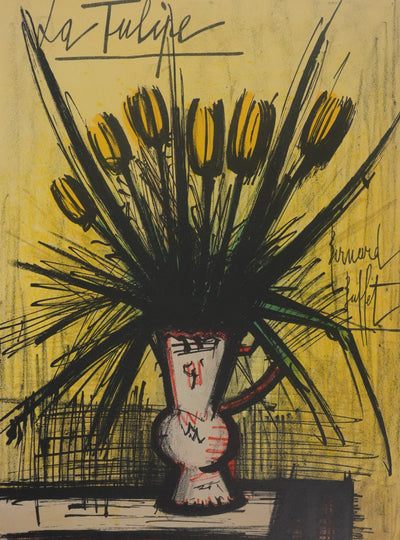 Bernard BUFFET : La tulipe, Lithographie originale signée