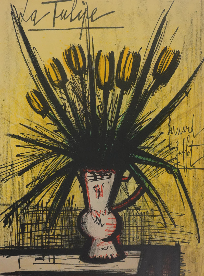 Bernard BUFFET : La tulipe, Lithographie originale signée