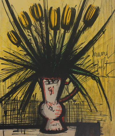 Bernard BUFFET : La tulipe, Lithographie originale signée