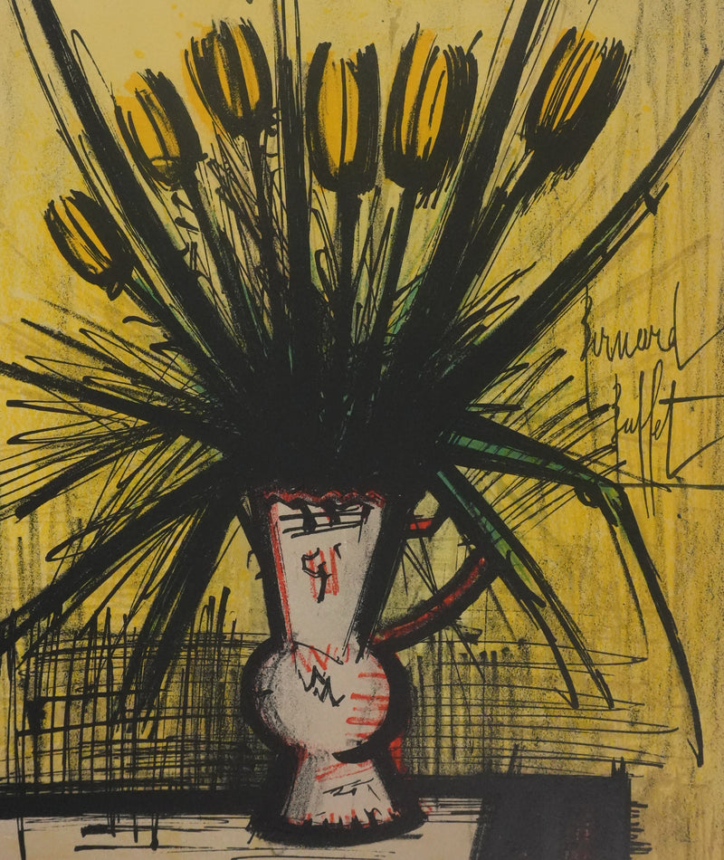 Bernard BUFFET : La tulipe, Lithographie originale signée