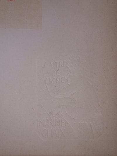 Georges MEUNIER : Discussion en terrasse, Lithographie originale signée