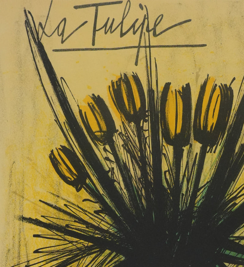 Bernard BUFFET : La tulipe, Lithographie originale signée