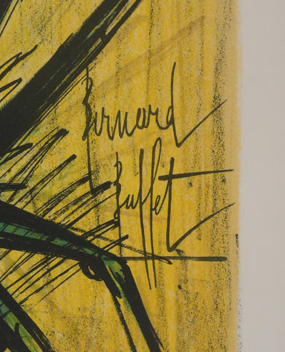 Bernard BUFFET : La tulipe, Lithographie originale signée