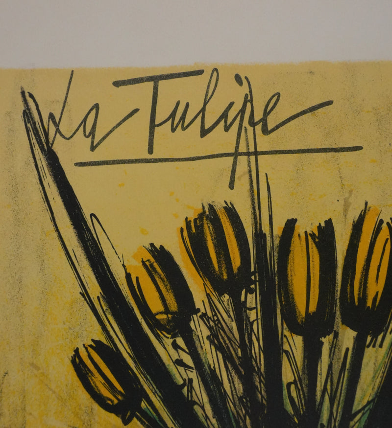 Bernard BUFFET : La tulipe, Lithographie originale signée