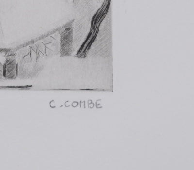 Camille COMBE : La cathédrale de Bamberg, Gravure originale signée