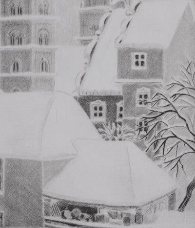 Camille COMBE : La cathédrale de Bamberg, Gravure originale signée