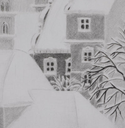 Camille COMBE : La cathédrale de Bamberg, Gravure originale signée