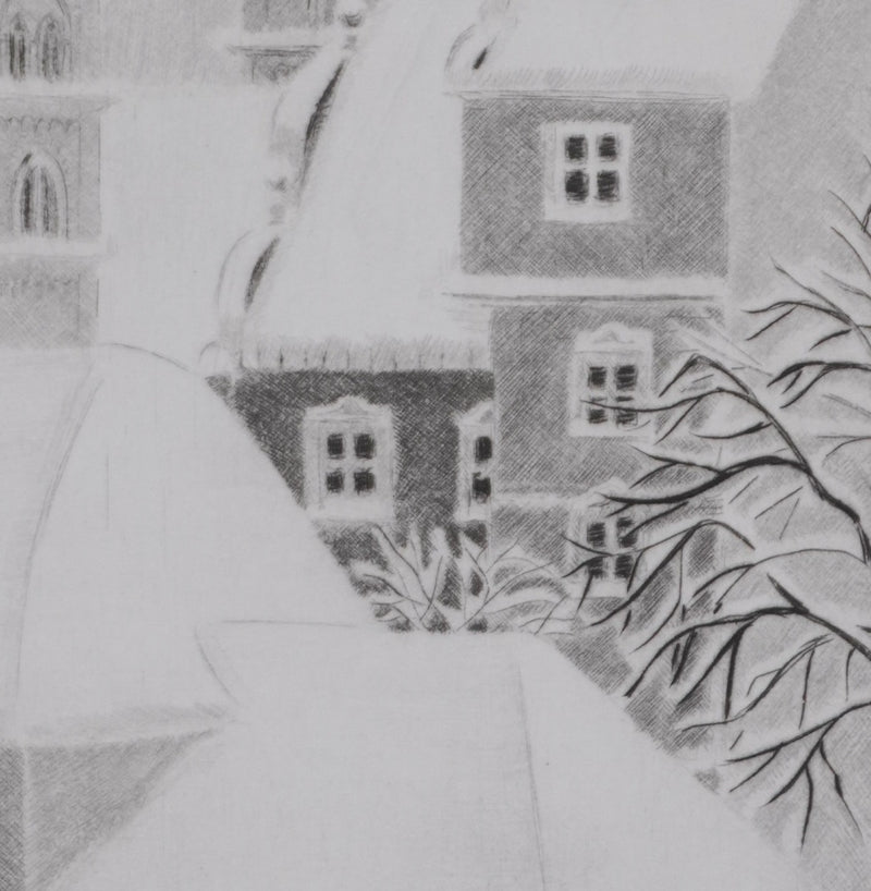 Camille COMBE : La cathédrale de Bamberg, Gravure originale signée