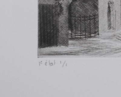 Camille COMBE : Thrunau, Gravure originale signée