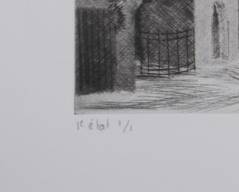 Camille COMBE : Thrunau, Gravure originale signée