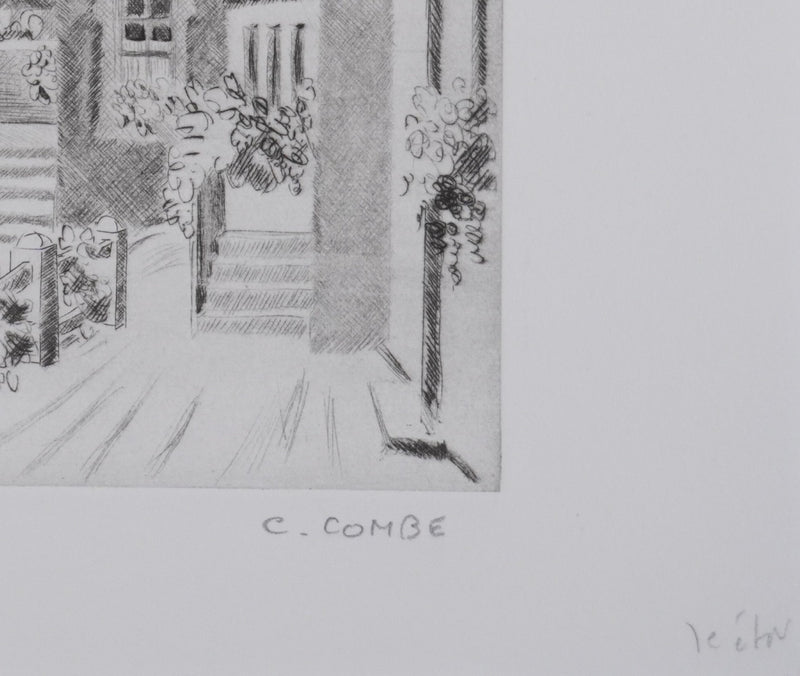 Camille COMBE : Thrunau, Gravure originale signée