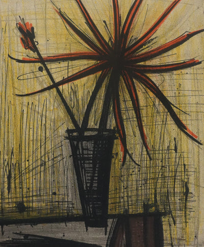 Bernard BUFFET : Les dahlias, Lithographie originale signée