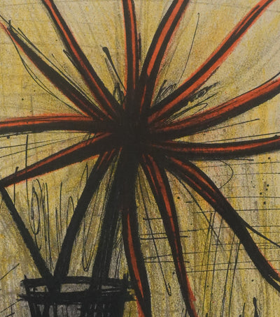 Bernard BUFFET : Les dahlias, Lithographie originale signée