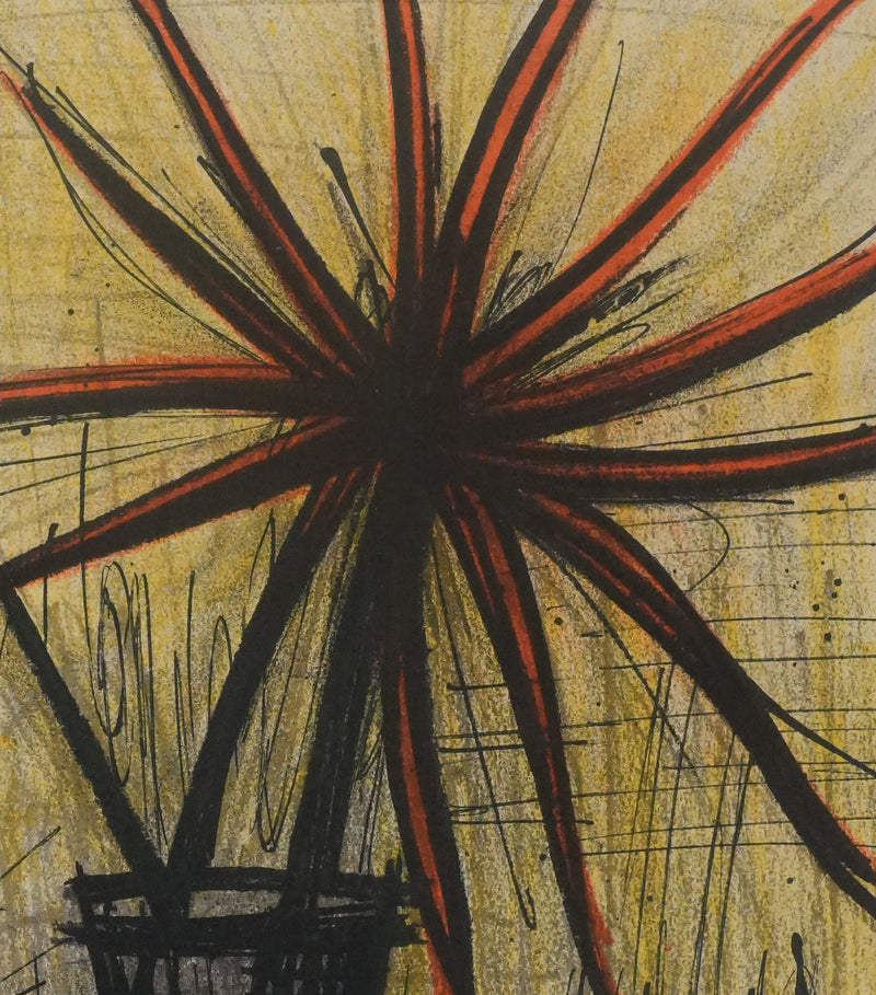 Bernard BUFFET : Les dahlias, Lithographie originale signée