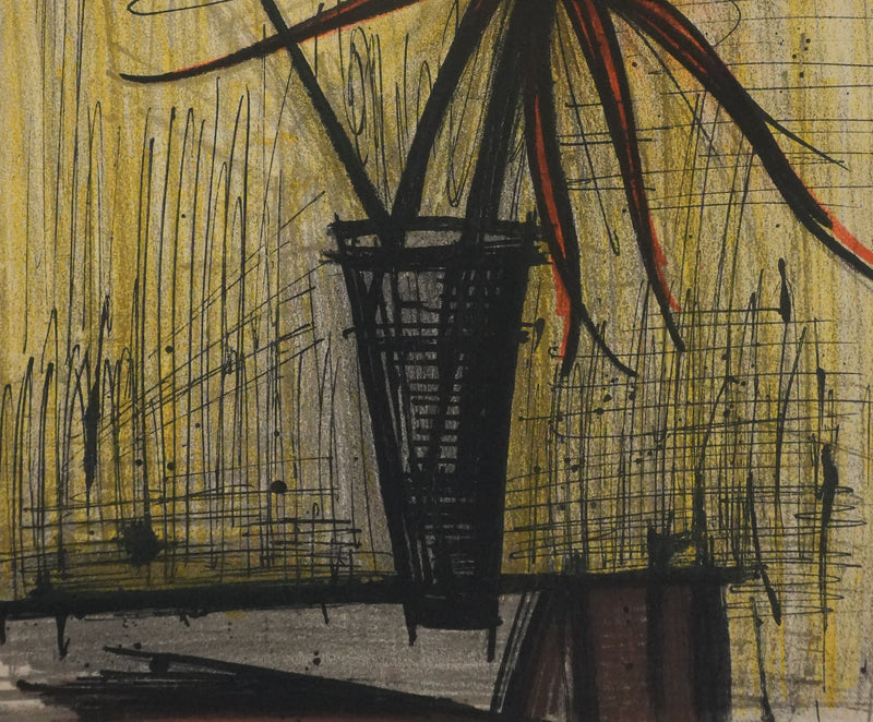 Bernard BUFFET : Les dahlias, Lithographie originale signée