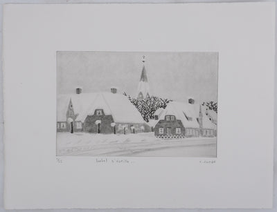 Camille COMBE : Wedel s'éveille, Gravure originale signée