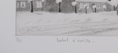 Camille COMBE : Wedel s'éveille, Gravure originale signée