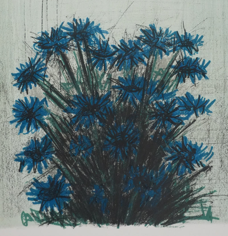 Bernard BUFFET : Les myosotis, Lithographie originale signée