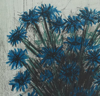 Bernard BUFFET : Les myosotis, Lithographie originale signée