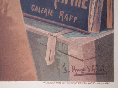 Hugo D'ALESI : Parisienne au chapeau, Lithographie originale signée