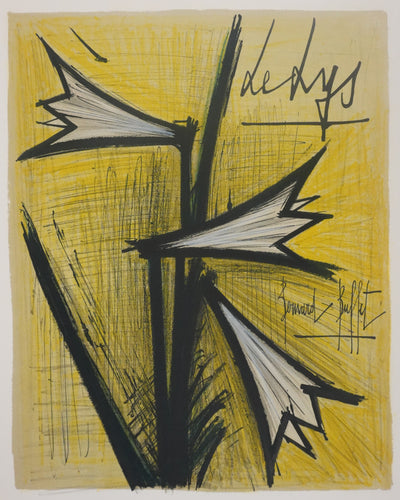 Bernard BUFFET : Le lys, Lithographie originale signée