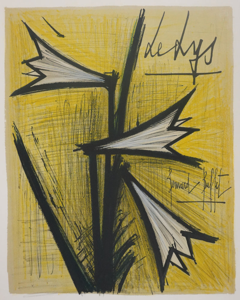 Bernard BUFFET : Le lys, Lithographie originale signée