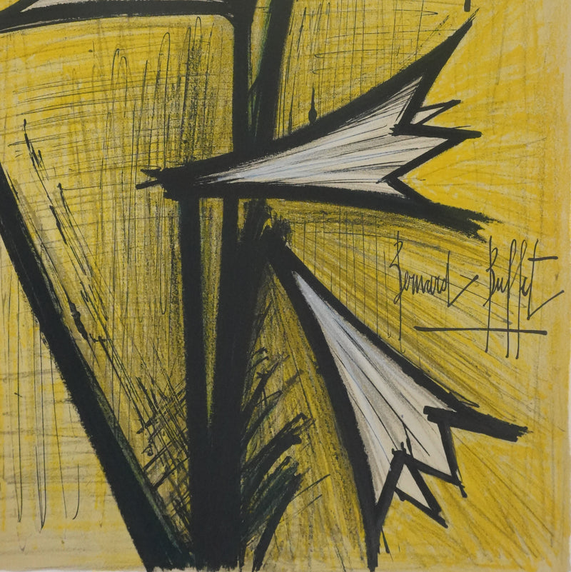 Bernard BUFFET : Le lys, Lithographie originale signée