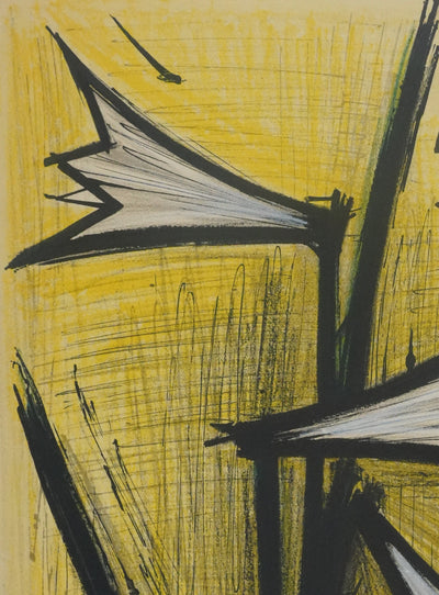 Bernard BUFFET : Le lys, Lithographie originale signée