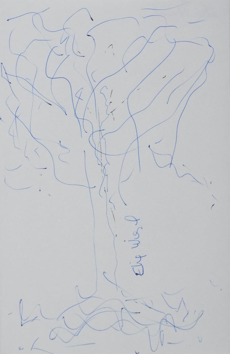 Autographe original de Elie WIESEL (vue générale) - Crédit photo : Galerie Art.Paris