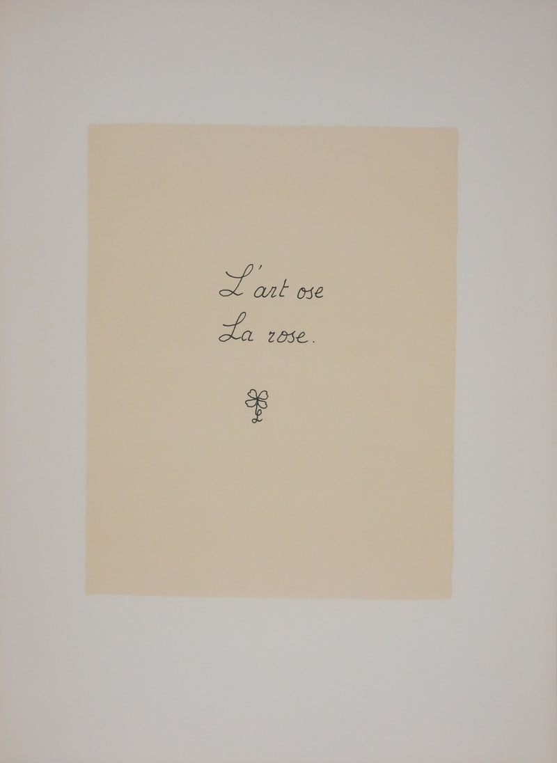 Louise DE VILEMORIN : La rose, Lithographie originale signée