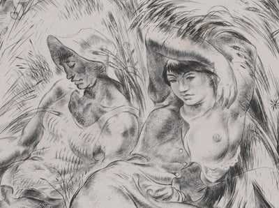 Paul LEMAGNY : Moissonneurs, Gravure originale signée