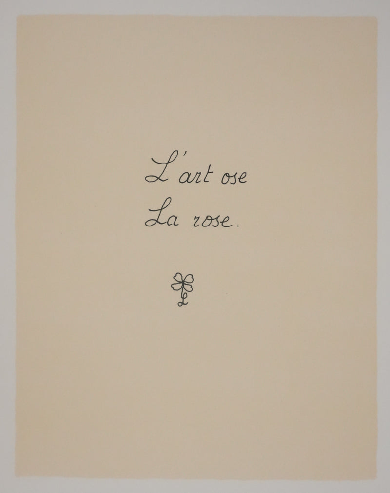 Louise DE VILEMORIN : La rose, Lithographie originale signée