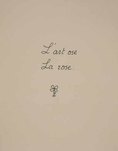 Louise DE VILEMORIN : La rose, Lithographie originale signée