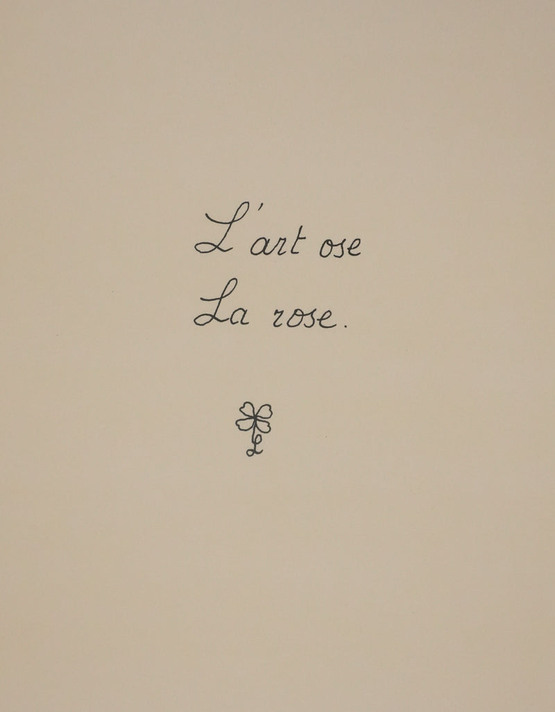 Louise DE VILEMORIN : La rose, Lithographie originale signée