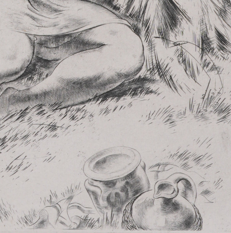 Paul LEMAGNY : Moissonneurs, Gravure originale signée