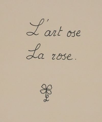 Louise DE VILEMORIN : La rose, Lithographie originale signée